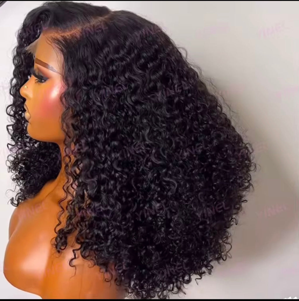13*4 lace high ratio pixie curl natural hair color 14 inches