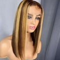 16 inch bob highlights wig transparent
